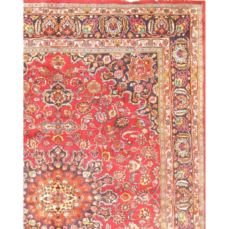 Original Persian Mashad Hand-Knotted Rug - 9'3" x 12'8"