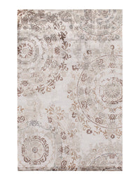 Beige Modern Bamboo silk Rug 6'x9'