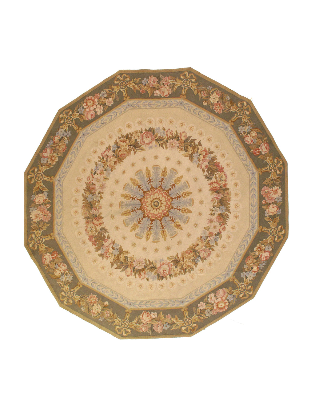 Beige Classic Aubusson Octagon Rug 8' X 8' – Alexandria Fine Rugs
