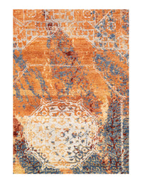 Multi Color Fine Hand Knotted Modern rug 6' X 9'