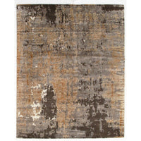 Multi color Hand-Knotted Wool Brown Area Rug - 8' x 10'