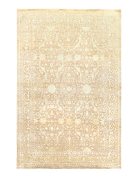 BEIGE TABRIZ silk & wool 6.5 X 9.5