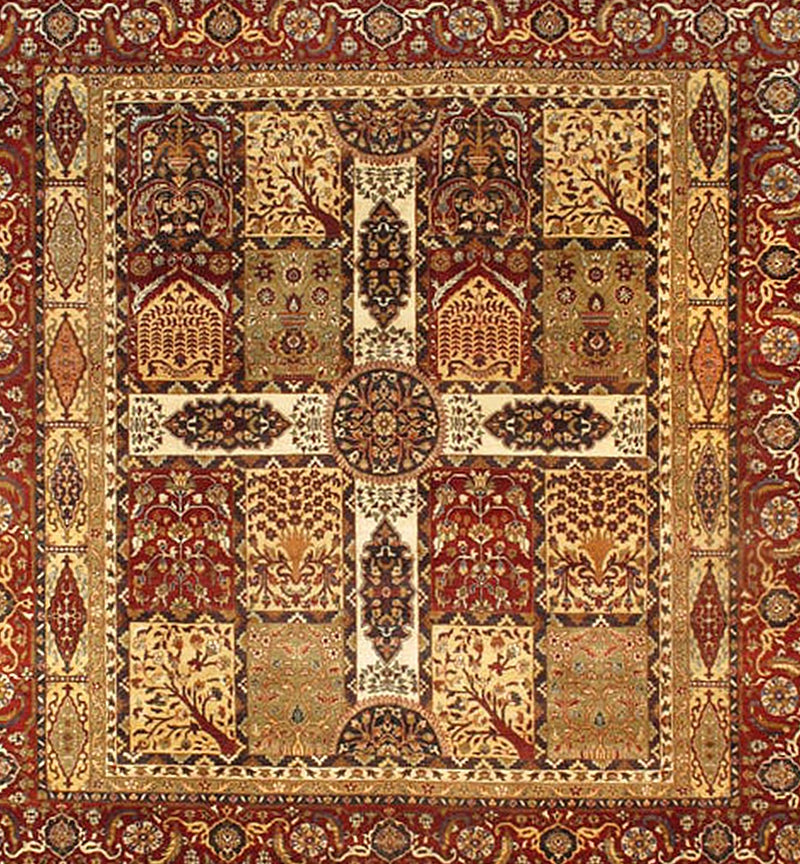 Tabriz Design Garden Design Lamb's Wool Rug - 9' x 9'3"