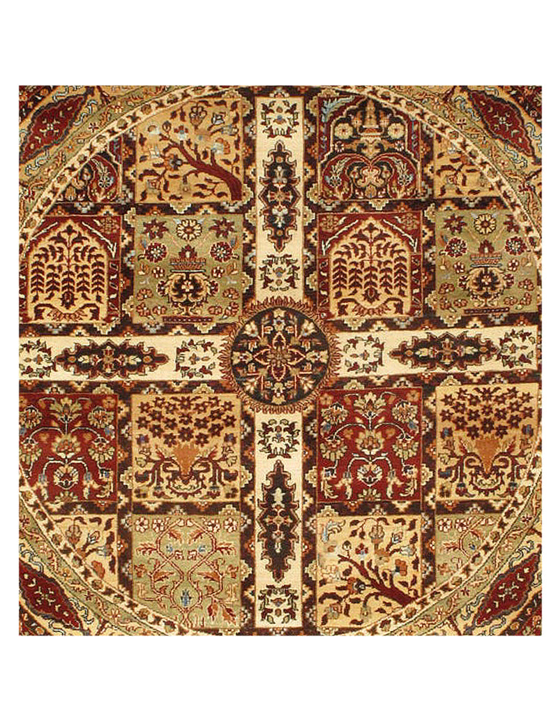 Tabriz Design Garden Design Lamb's Wool Rug - 7'1" x 7'1"