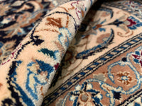 Navy Persian Nain silk & wool 4'3'' X 6'8''