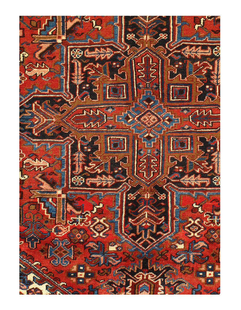 Rust Antique Persian Heriz Serapi Rug 7' X 10'