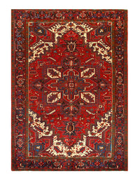 Rust Antique Persian Heriz Serapi Rug 7' X 10'