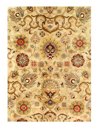 Beige Fine Hand Knotted Agra Rug 10' X 14'