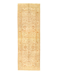 Beige Fine Hand Knotted Oushak Rug 8' X 25'