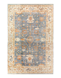 L Blue Color Fine Hand Knotted Oushak Rug 12' X 18'