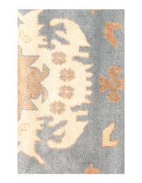 L Blue Color Fine Hand Knotted Oushak Rug 12' X 18'