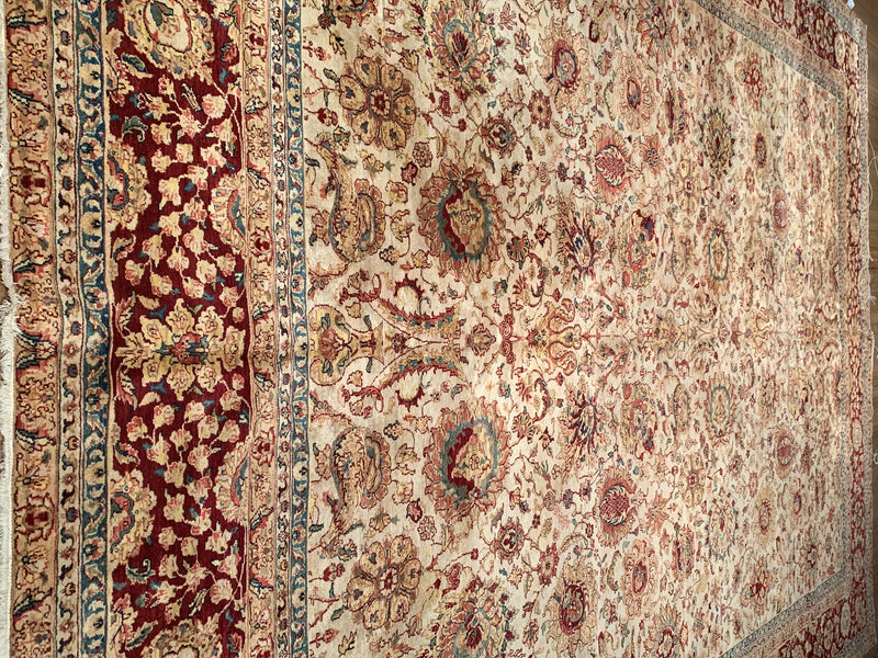 Ivory Fine Hand Knotted Agra 12' X 16'