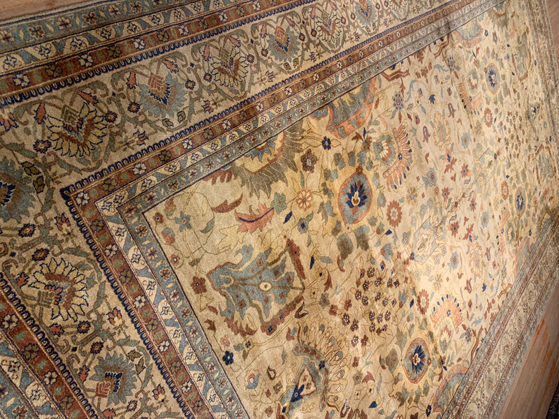 Beige Fine Hand Knotted Zieglar sultanabad 11' X 17'3''