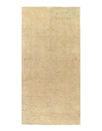 Ivory Fine Turkish Hand Knotted Oushak 6'9'' X 14'