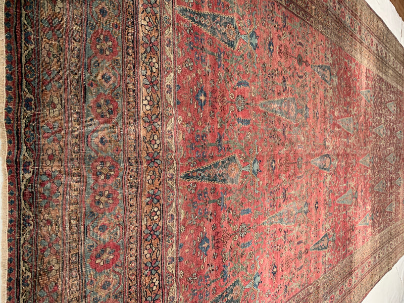 Rust Antique Persian Dorokhsh 7'7'' X 16'7''