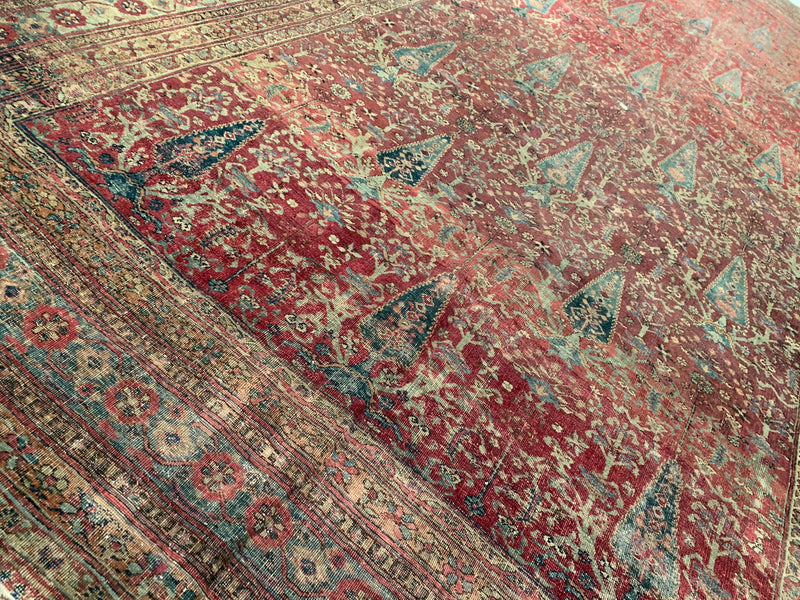 Rust Antique Persian Dorokhsh 7'7'' X 16'7''