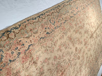 Beige Fine Persian Hand Knotted Kerman 8'9'' X 21'8''