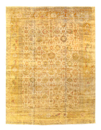 Beige Fine Hand Knotted Oushak 12' X 15'8''