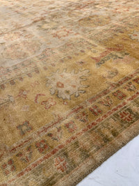 Beige Fine Hand Knotted Oushak 12' X 15'8''