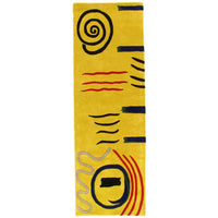 Modern Hand Tufted Wool Yellow Area Runner - 2'6" X 8'