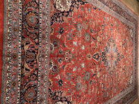 Rust Fine Hand-Knotted Kashan Rug 12' X 17'