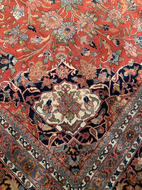 Rust Fine Hand-Knotted Kashan Rug 12' X 17'