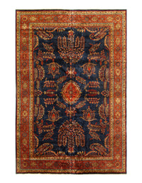 Navy Blue Persain Hand Knotted Sarouk Design 12' X 18'