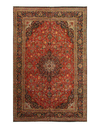 Rust Persian Hand Knotted fine Kashan Desigan 10' X 16'