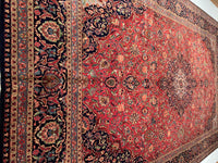 Rust Persian Hand Knotted fine Kashan Desigan 10' X 16'