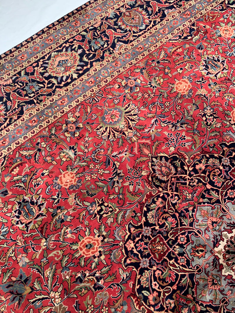 Rust Persian Hand Knotted fine Kashan Desigan 10' X 16'