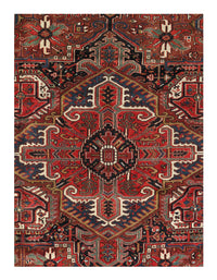 Rust Persian Hand Knotted fine Heriz 11'7'' X 13'7''