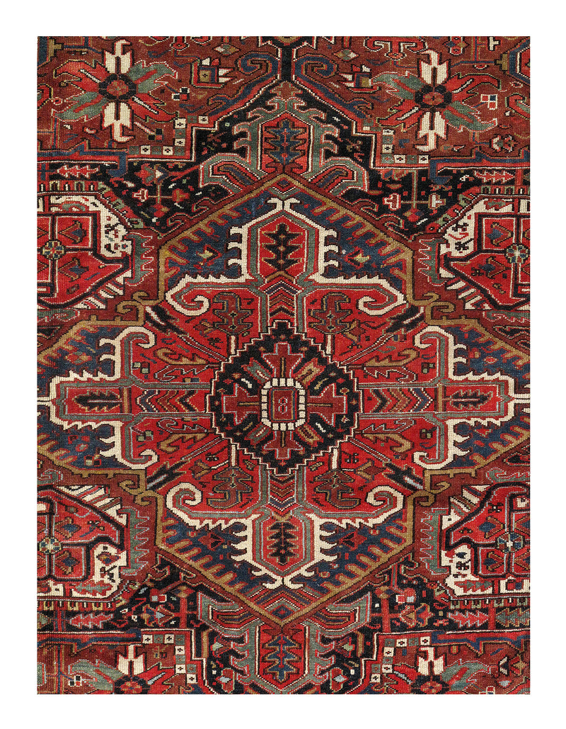 Rust Persian Hand Knotted fine Heriz 11'7'' X 13'7''