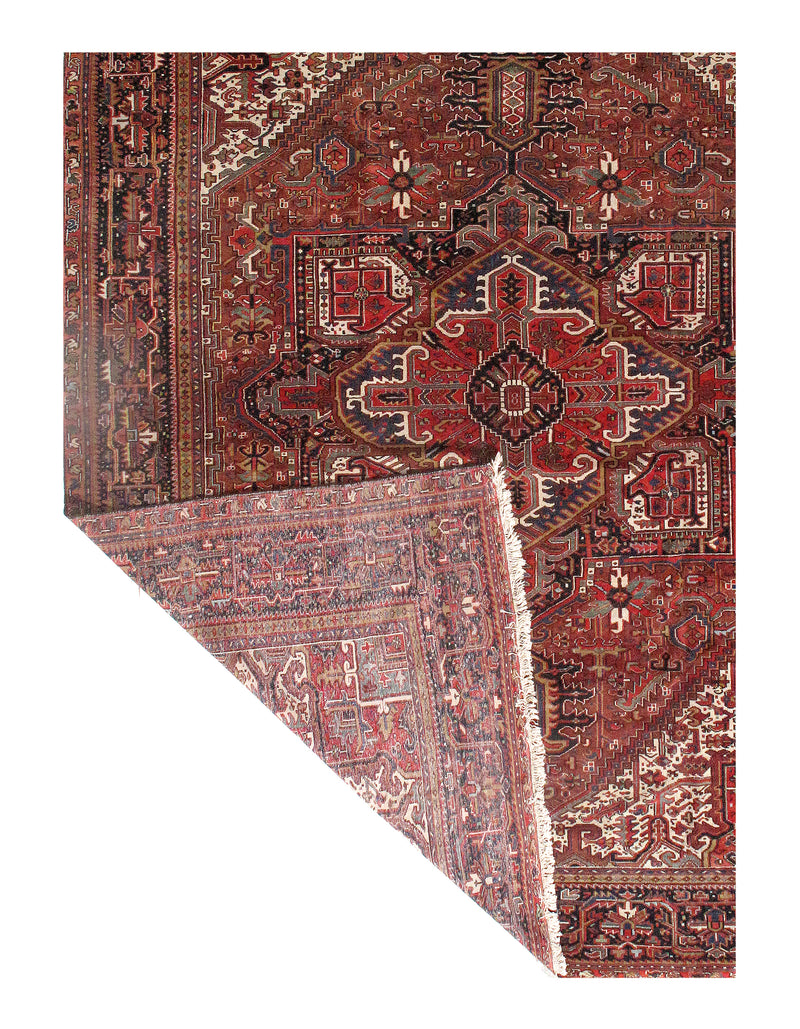 Rust Persian Hand Knotted fine Heriz 11'7'' X 13'7''