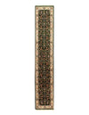 Green fine hand knotted Tabriz Design runner 2'6'' X 14'