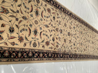 Ivory Fine Hand Knotted Tabriz Design Runner 2'7'' X 17'1''