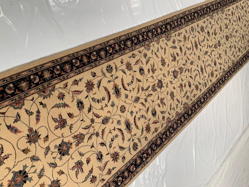 Ivory Fine Hand Knotted Tabriz Design Runner 2'7'' X 17'1''