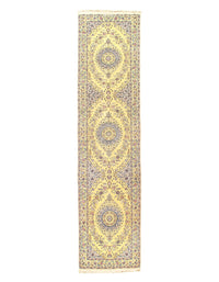 Super Fine Hand Knotted Persian Nain silk & wool Runner 2'11'' X 12'3''