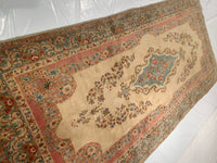 Ivory Fine Hand knotted Persian kerman 4' X 9'5''