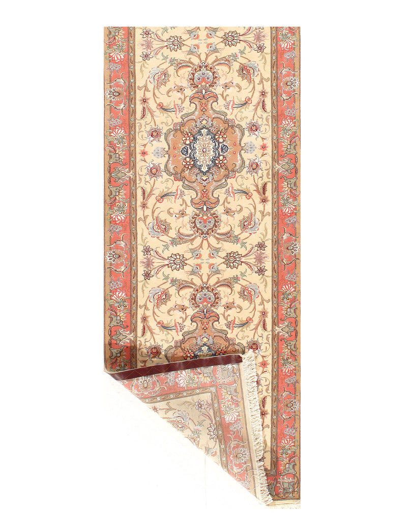 Tabriz Design silk & wool 60 Raj Runner - 3' x 17'1"