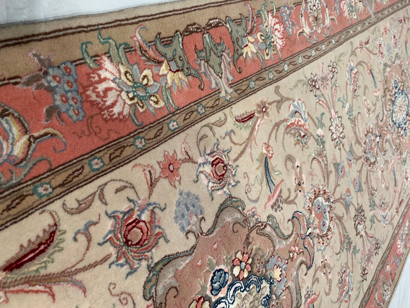 Tabriz Design silk & wool 60 Raj Runner - 3' x 17'1"