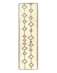 21st Century Genuine Fine Moroccan Hand-Knotted Runner - 3'4" x 11'10"