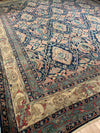 Antique Navy Blue Fine Hand Knotted Persian Kermanshah Rug 15'7'' X 18'7''