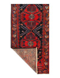 Red Persian Hand Knotted Hamdan Runner 3'5'' X 9'9''