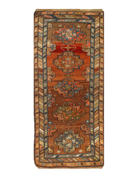 Rust Fine hand Knotted Azarbijan Kazak Runner 3'2'' X 8'2''