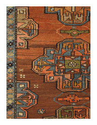 Rust Fine hand Knotted Azarbijan Kazak Runner 3'2'' X 8'2''