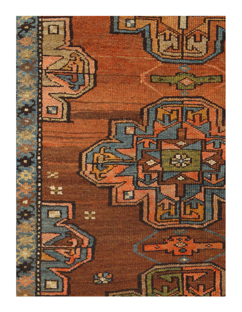 Rust Fine hand Knotted Azarbijan Kazak Runner 3'2'' X 8'2''