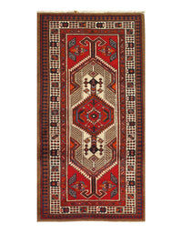 Red Persian Hand Knotted Serab Rug 3' X 5.7''