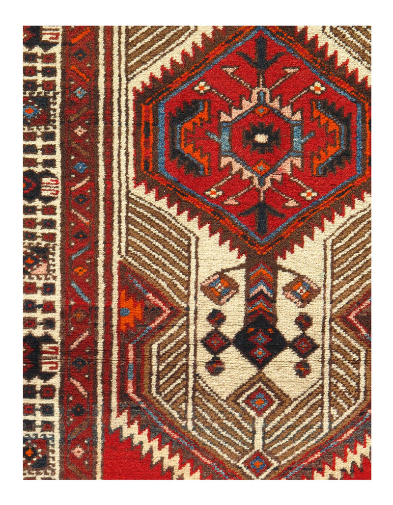 Red Persian Hand Knotted Serab Rug 3' X 5.7''