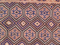 L Peach Afghan Baluch Kilim Rug 7'4" X 9'4"