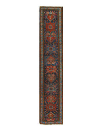 Rust Persian Hand Knotted Antique Serapi runner 3' X 15'11''